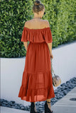 Ruffled Orange Maxi Dress