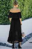 Ruffled Maxi Dress Black